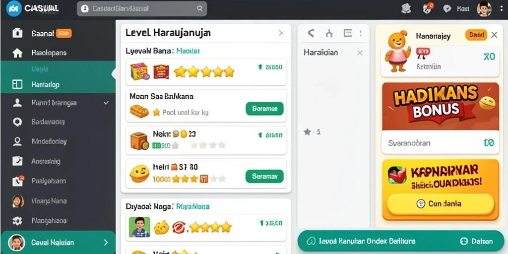 Petualangan seru dalam berbagai level yang menantang.